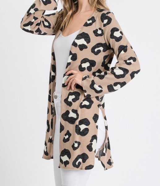 Leopard animal print cardigan