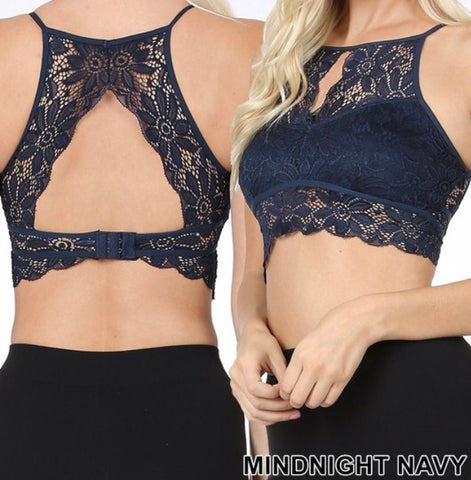 Lace bralette navy