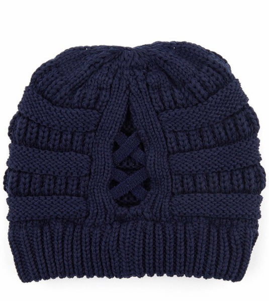 C.C. Criss cross ponytail beanie