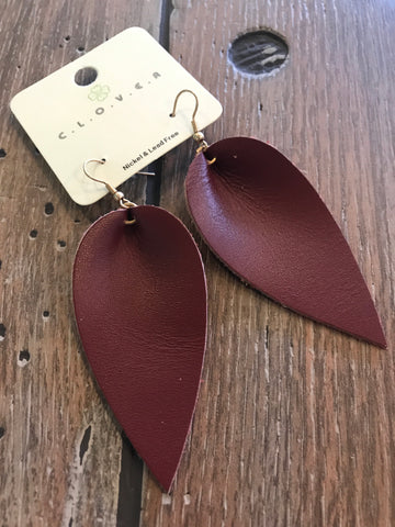 Earrings large Leather simple shaped