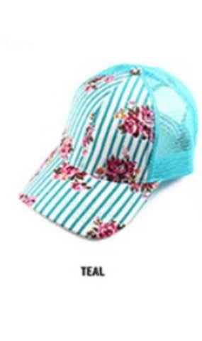 C.C. Striped floral hat