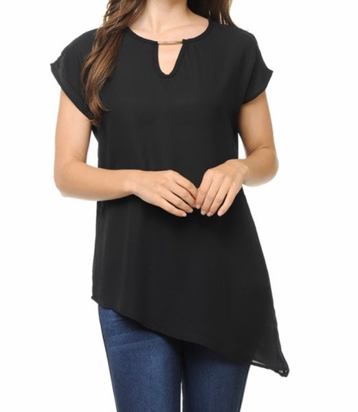 Black asymmetrical top