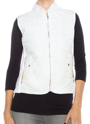 White quilted vest