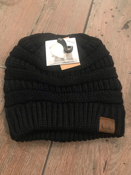 C.C. Criss cross ponytail beanie