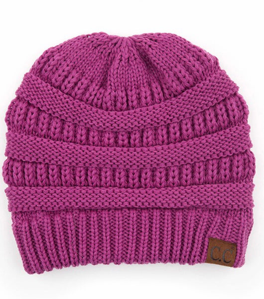 C.C. Criss cross ponytail beanie