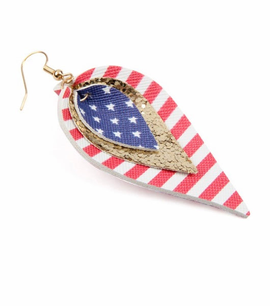 USA leather earrings