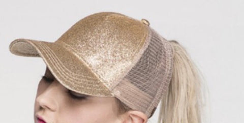 Hat glitter ponytail hat