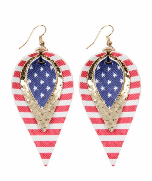 USA leather earrings