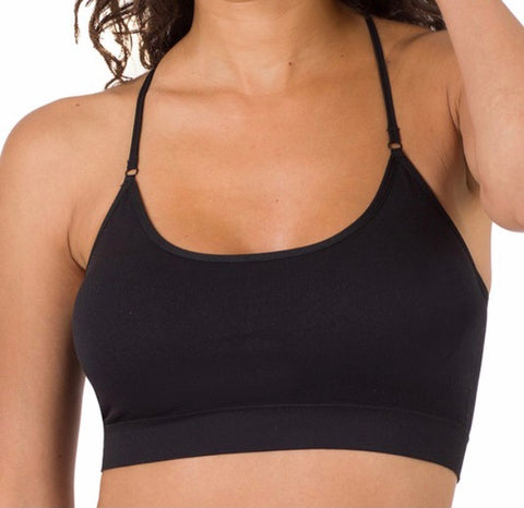 Bralette padded cross back black