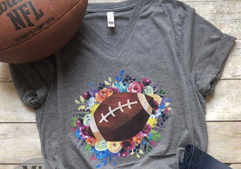 Floral football crewneck tee