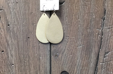 Earrings leather teardrop