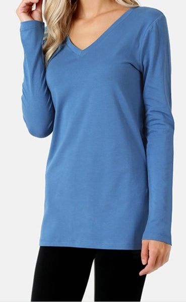 Long sleeve v-neck top