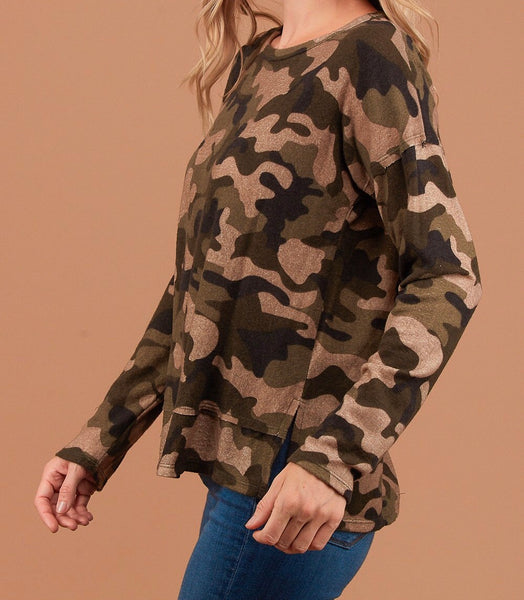 Camo rough edge top