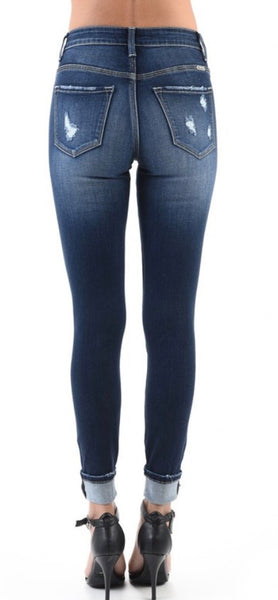 Kancan button fly ankle skinny jeans