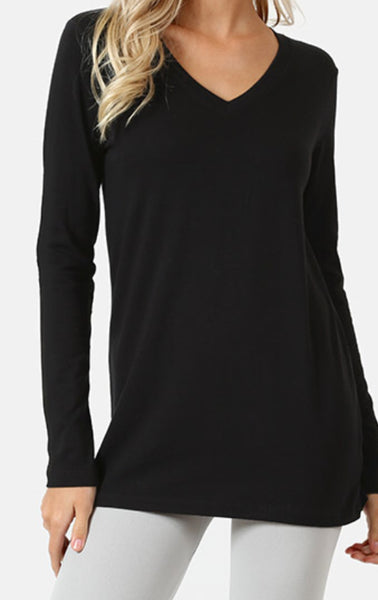 Long sleeve v-neck top