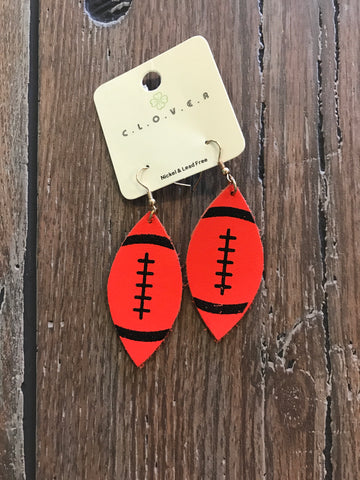 Earrings leather football