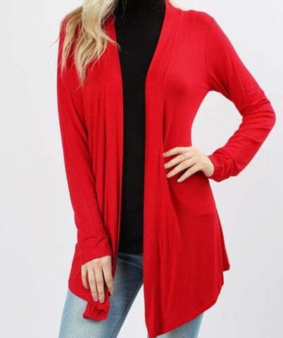 Drapery open front cardigan