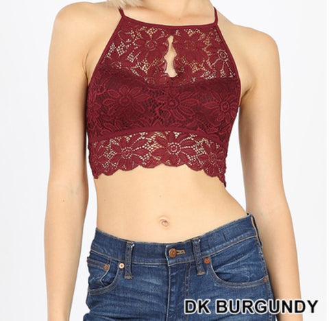 Lace bralette dark burgundy