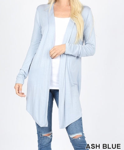 Plus drapery open front cardigan