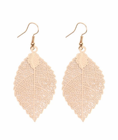 Filigree leaf earrings