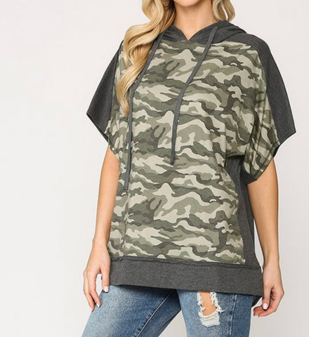 Camo short sleeve hoodie