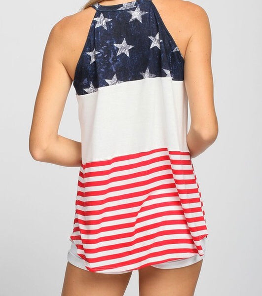 Stars and Stripes halter neck top