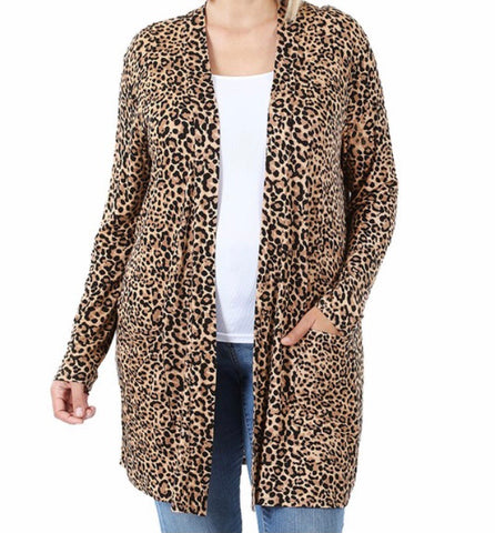 Plus leopard cardigan