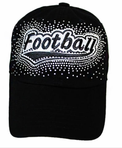 Football embroidered/rhinestone hat