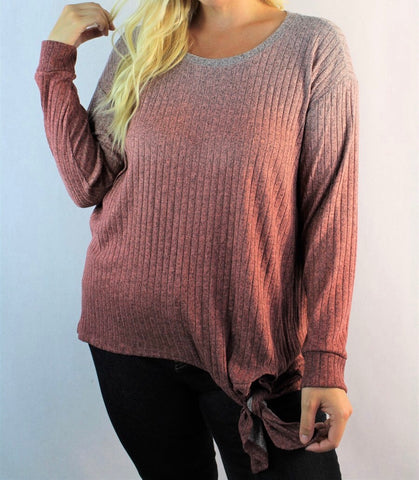 Plus pink ombré ribbed top