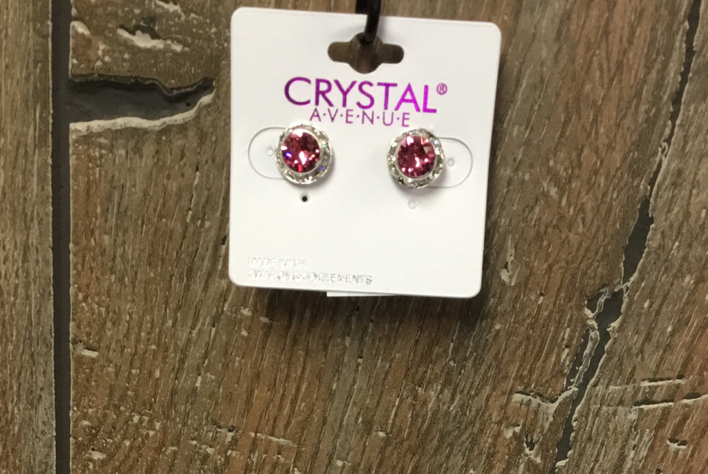 Earrings small crystal gem Rose