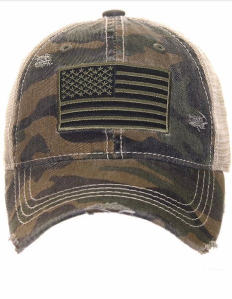 C.C. Camouflage flag trucker hat