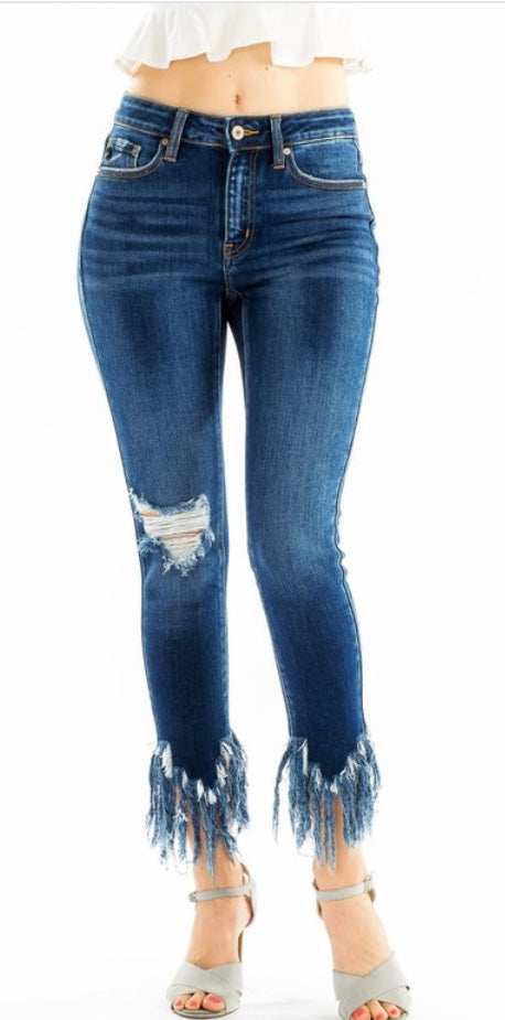 Kancan frayed hot sale ankle jeans