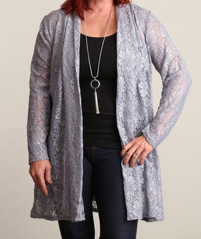 Plus grey lace cardigan