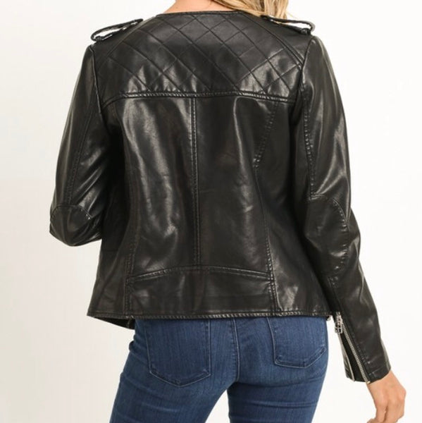 Black faux leather jacket