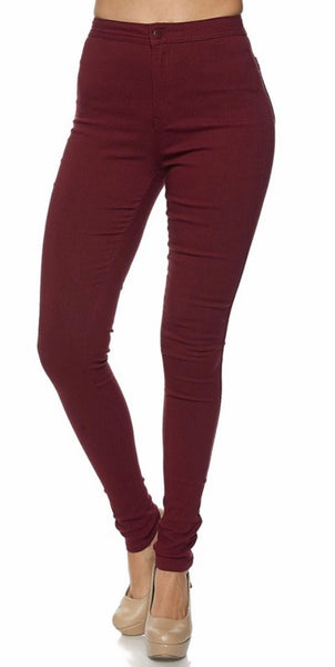 Burgundy jeggings