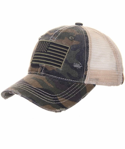 C.C. Camouflage flag trucker hat