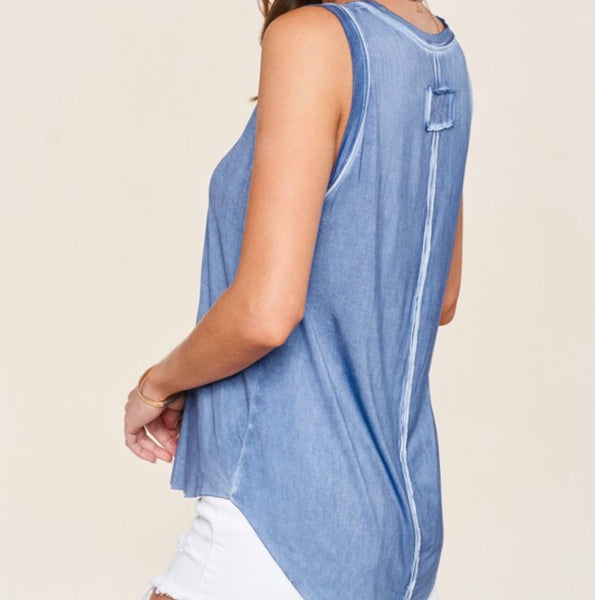 V-neck sleeveless top