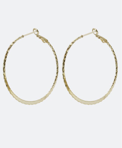 Earrings textured hoop