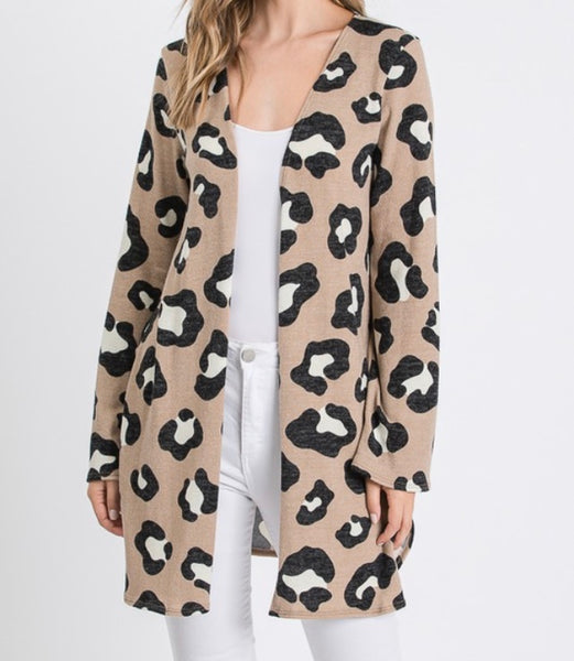 Leopard animal print cardigan