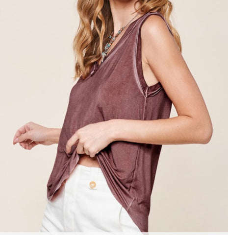 V-neck sleeveless top