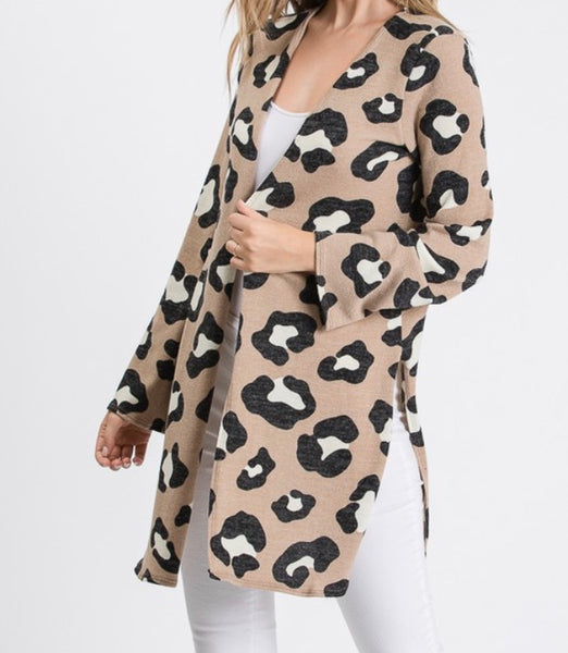 Leopard animal print cardigan