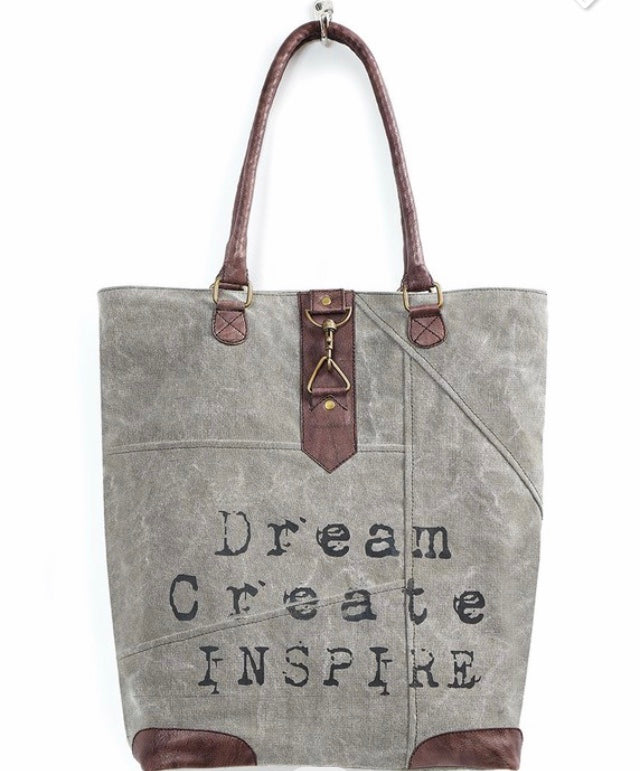 Dream, Create, Inspire canvas tote