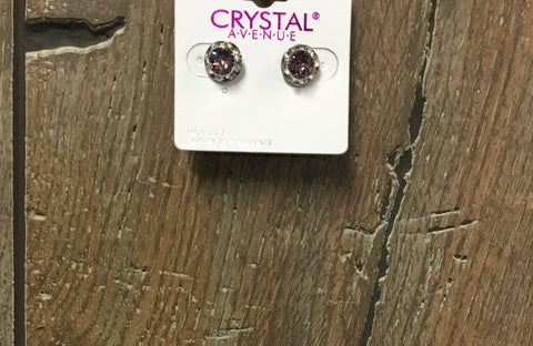 Earrings small crystal gem light amethyst