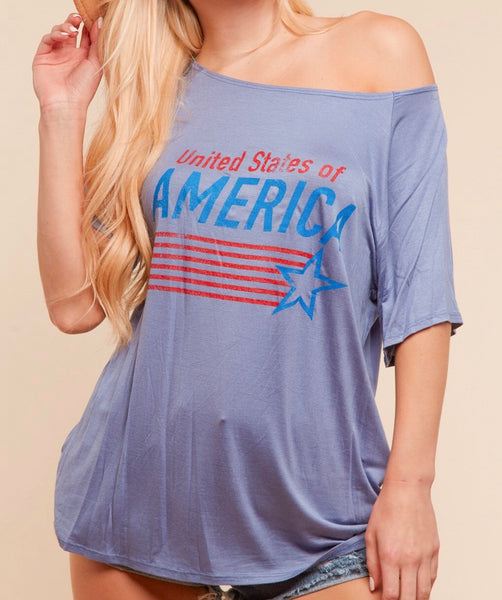 United States of America off shoulder top