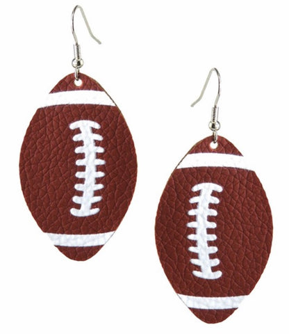 Football leather earrings