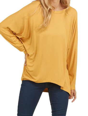 Plus Hi-low tunic top mustard