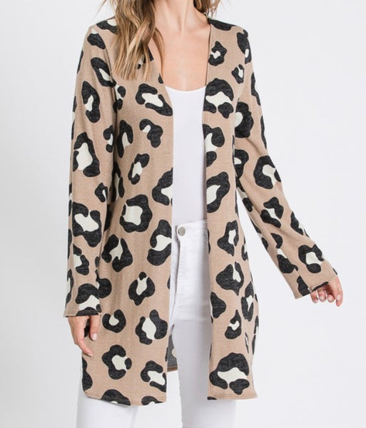 Leopard animal print cardigan