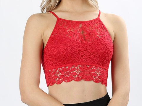 Lace bralette dark red