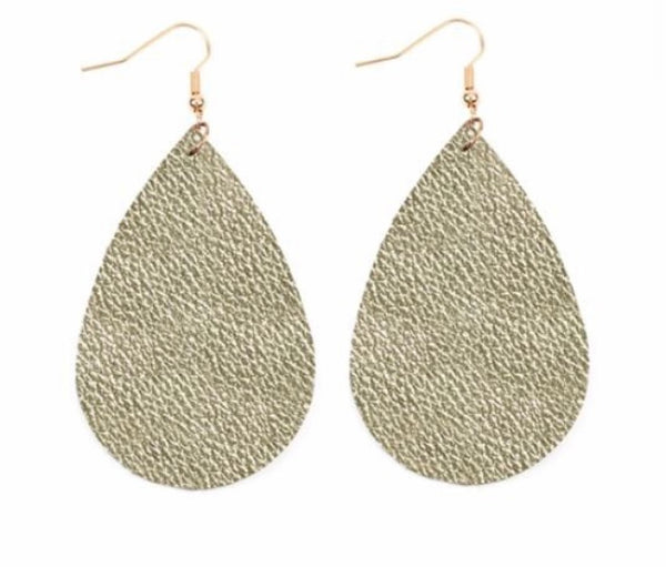 Metallic leather earrings