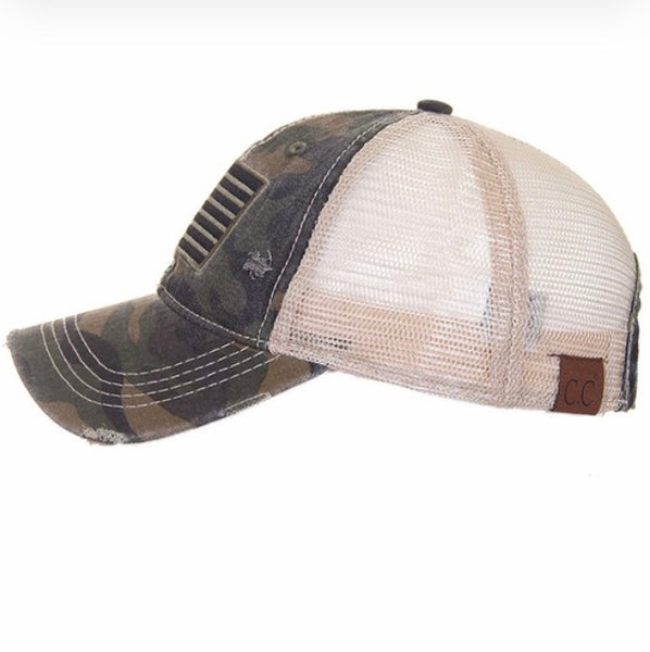 C.C. Camouflage flag trucker hat